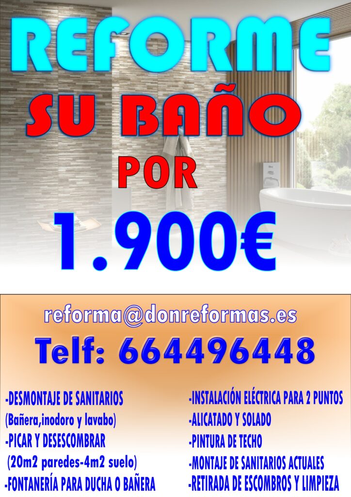 OFERTA REFORMA BANO EN MADRID 724x1024 - Reformas de cocinas y baños en Madrid